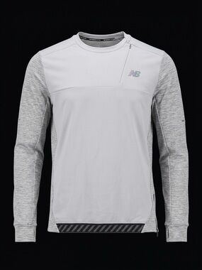 New Balance Grid Thermal Long Sleeve Shirt Light Grey Small